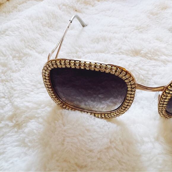 Avelina Black & Blue Crystal Embellished Sunglasses - Picture 5 of 10